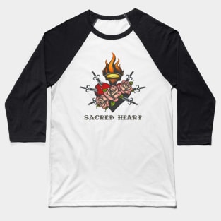 Sacred Heart Colorful Illustration Baseball T-Shirt